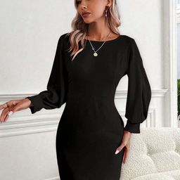 Stylecast X Kotty Puff Sleeve Sheath Dress-picture-11