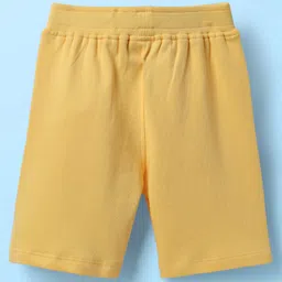 Babyhug Disney Single Jersey Knit Half Sleeves T-Shirt & Short Set With Mickey Mouse Print - Yellow & White image 5