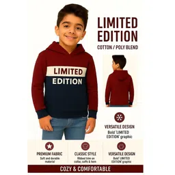 BILLYBALL Unisex Kids Colourblocked Hooded Sweatshirt image 2