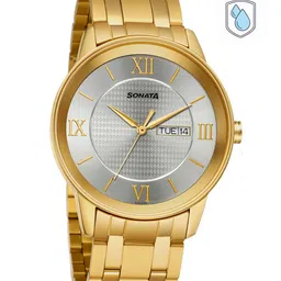 Sonata Utsav Men Silver-Toned Analogue Watch 7133YM01 image 1