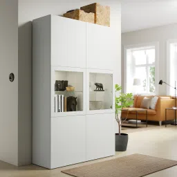 ikea bestå Storage combination w glass doors, white Lappviken/Sindvik white clear glass, 120x42x193 cm image 3