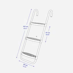 domyos 3-Step Ladder for 365/420/520 Trampolines - Black image 5