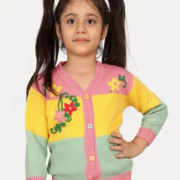 JoE Hazel Girls Colourblocked Winter Cardigan-picture-16