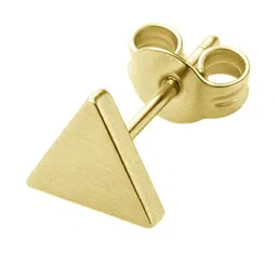 Roadster Men Golden Brass Single Piercing Ear Stud Triangle Shape image 3