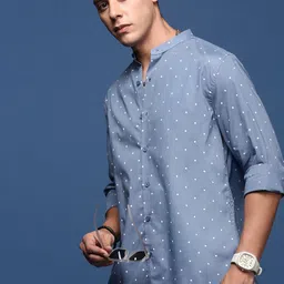 SHOWOFFFF Men Premium Slim Fit Polka Dot Printed Casual Shirt image 2