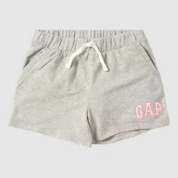 GAP Girls Logo Printed Mid-Rise Shorts-image-91