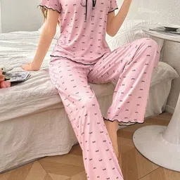 StyleCast Printed V-Neck T-shirt With Pyjama image 2