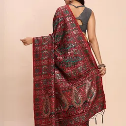 Astita Floral Linen Blend Saree image 2