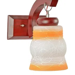 Somil Premium Designer Glass Wall / Night Lamp Elegant & Stylish Dcor Accent for Modern Interiors, color- Orange, White, Size:- 19 X 29 X 29.5 CM-image-95