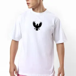 ANGERHOOD Graphic Printed Drop-Shoulder Sleeves Pure Cotton Oversized T-shirt image 4