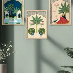 Kotart Brown & Green 3 Pieces Traditional Wooden Wall Arts-picture-11