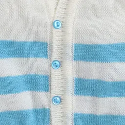 Little Angels Unisex Baby Striped Woollen Cardigan Sweaters With Cap and Socks Set image 3