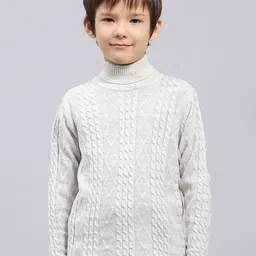 Monte Carlo Boys Cable Knit Turtle Neck Pullover Sweaters-picture-43