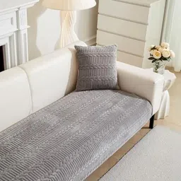 HOMETHREADS Grey & Grey Sofa Cover-image-39