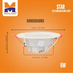 MIDLAND Pack of 12 White Aluminium Ceiling Lamp image 3