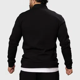 FUAARK Men Brand Logo Printed Cotton Eclipse High Neck Pullover with Zip Closure image 3