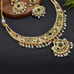 mohit jewellers Brass Gold-Plated Jewellery Set image 1
