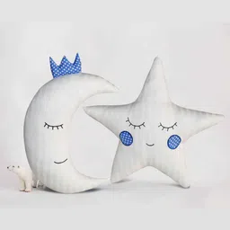 Oscar Home Star & Moon Shaped Cushion Pack of 2 - White-picture-25