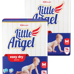 Little Angel Easy Dry Pull-up Diaper Pants Medium  (M) - 74 Pieces - (Pack of 2)-image-81