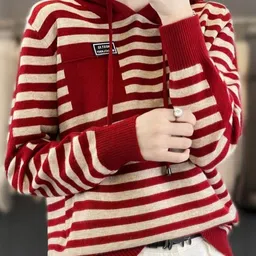 StyleCast Women Striped Pullover Hooded Sweaters-picture-17