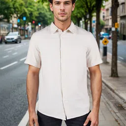 Celio Men Classic Regular Fit Textured Spread Collar Cotton Casual Shirt-picture-22
