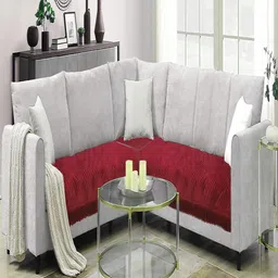 Fashion Throw Maroon Velvet 2 Piece Sofa Cover-picture-41