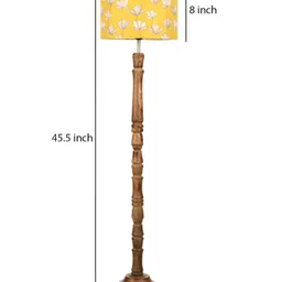 green girgit Yellow & Brown Printed Wooded Floor Lamps image 4