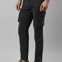 Royal Enfield Men Mid-Rise Cargo Styles Regular Trousers image 2