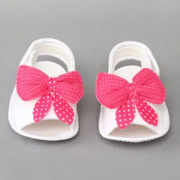 Daizy Bow Design Booties - Dark Pink image 2