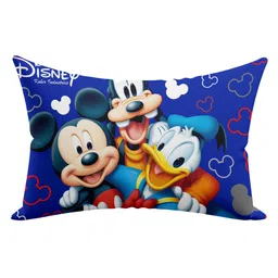 Disney By Kuber Mart Industries Mickey Mouse Theme Silk Pillow Cover Set of 2 - Blue image 2