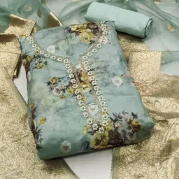 Ishin Embroidered Organza Unstitched Dress Material-picture-46