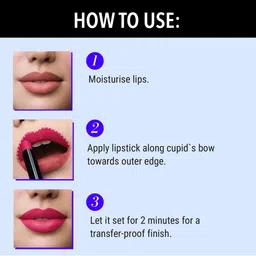 Blue Heaven Ultimatte Non-Transfer Smudge Proof Waterproof Lipstick - Red 01 image 5