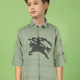 MashUp Boys Classic Opaque Printed Casual Shirt-image-94