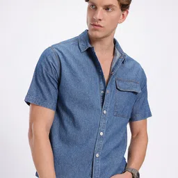glitchez Timeless Threads Regular Fit Denim Shirt image 4