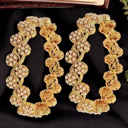 FEMMIBELLA Set Of 2 Gold-Plated Pearl Beaded Bangles-picture-16