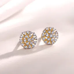 GIVA 18 Kt Gold Floral Flicker Diamond Earrings-picture-35