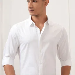 HIGHLANDER Men Spread Collar Solid Cotton Slim Fit Casual Shirt-picture-41