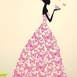 LANSTICK Girl with butterflies wallsticker-picture-25