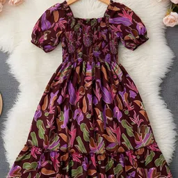 PTVIZE Floral Print Crepe Fit & Flare Midi Dress image 4