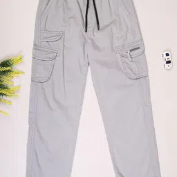 V-Mart Boys Solid Regular Fit Mid-Rise Drawstring Cargos Trousers-picture-30