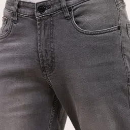 SHOWOFFFF Men Comfort Straight Fit Low-Rise Light Fade Acid Wash Stretchable Jeans image 2