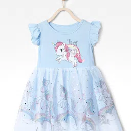 YK Girls Printed Fit And Flare Dress-image-55