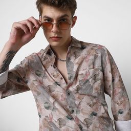 VASTRADO Men Classic Slim Fit Floral Printed Spread Collar Casual Shirt-picture-34