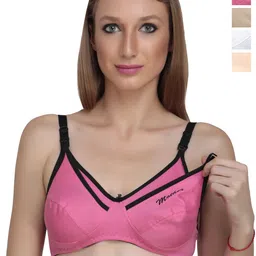 Liigne Women Pack of 4 Full Coverage Non Padded Cotton Maternity Bra-picture-10