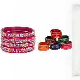SOMIL Women Set of 28 Ethnic Glass Bangle-picture-28
