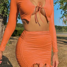 StyleCast Round Neck Top With Skirt Co-Ords image 2