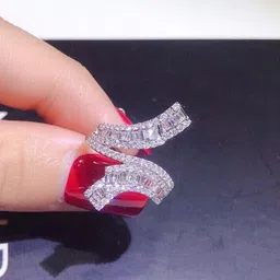 Designs & You Silver-Plated Cubic Zirconia-Studded Adjustable Finger Ring image 4