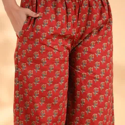 vbuyz KALINI Floral Printed Empire Pure Cotton A-Line Kurta With Palazzos & Dupatta image 3