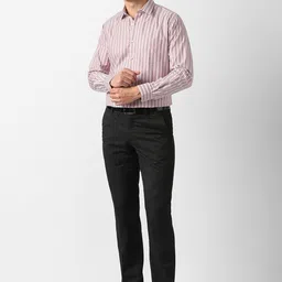 Van Heusen Men Vertical Striped Spread Collar Cotton Formal Shirt image 2