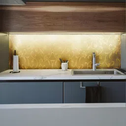 SARVARI Gold-Toned & Black Printed Self Adhesive Wall Sticker image 2